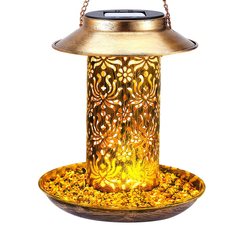 Hanging Bird Feeder Solar Bird Feeder Lantern Garden Decor