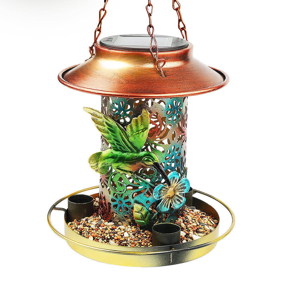 Hanging Bird Feeder Solar Bird Feeder Lantern Garden Decor
