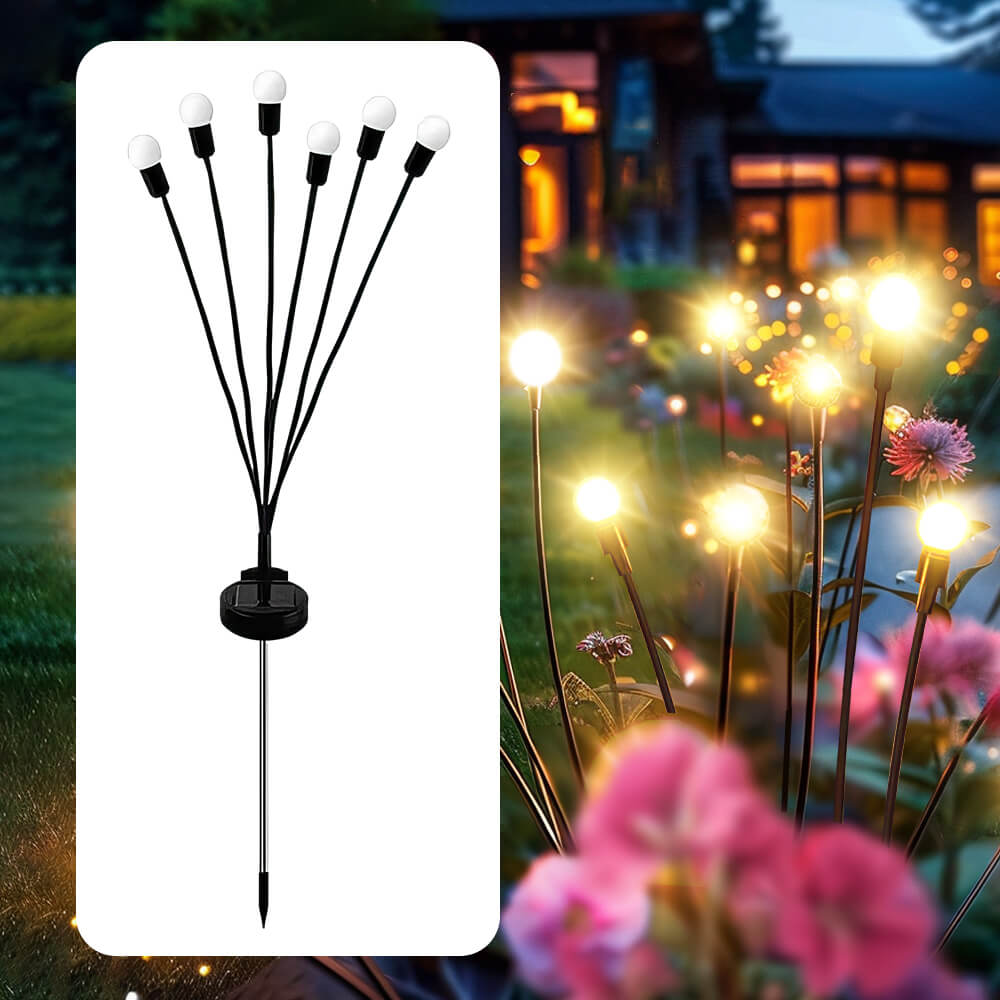 Solar Garden Lights Firefly Swaying Light Outdoor Decor 2 Pack