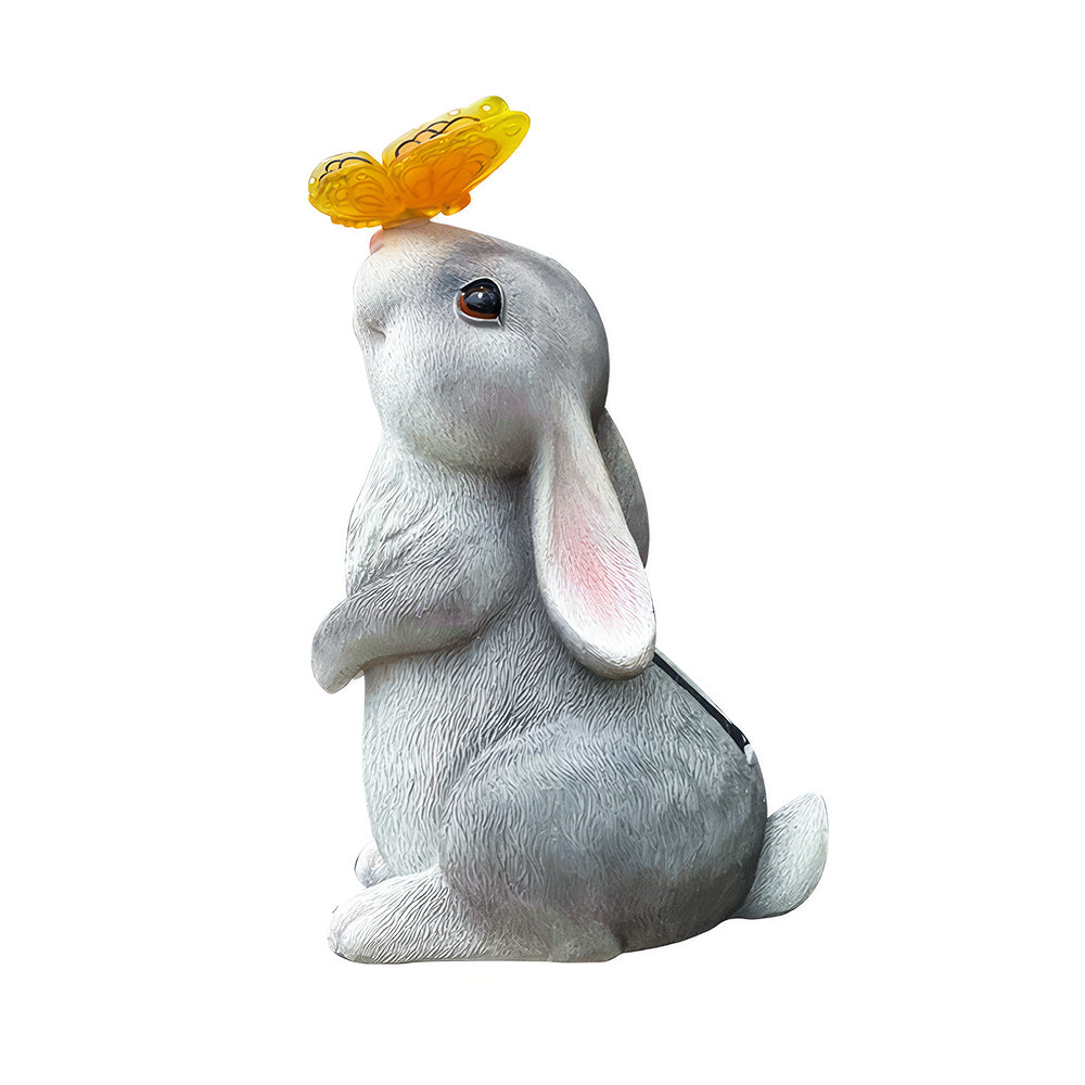 Garden Solar Rabbit Statue Butterfly Light Easter Patio Decor