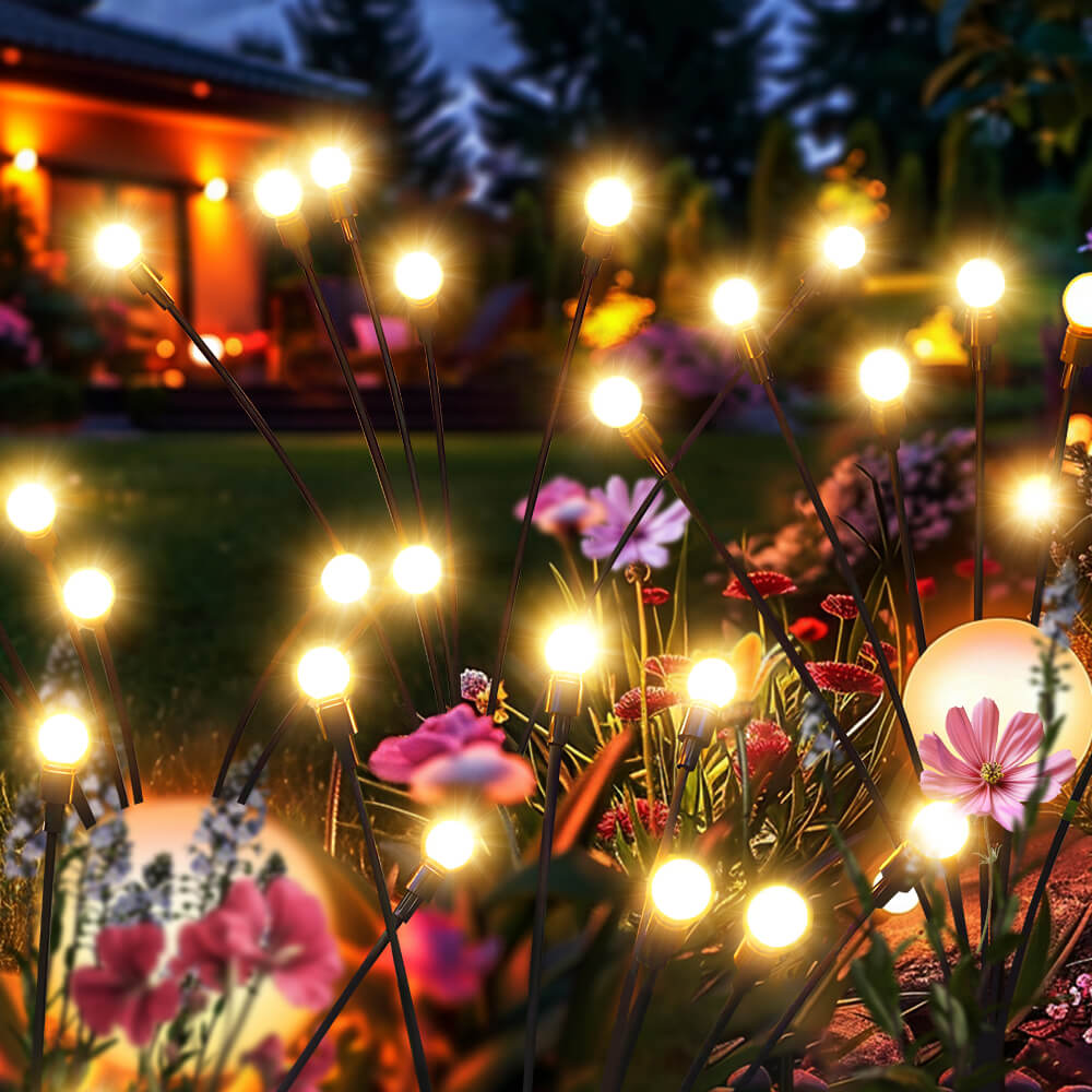 Solar Garden Lights Firefly Swaying Light Outdoor Decor 2 Pack