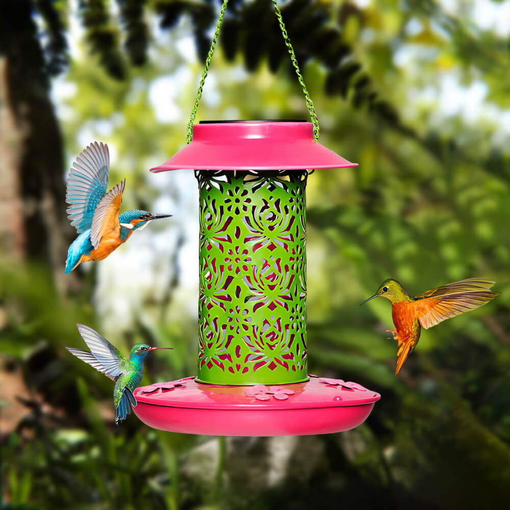 Hanging Bird Feeder Solar Bird Feeder Lantern Garden Decor