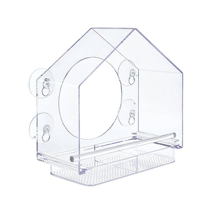 Transparent Acrylic Window Bird Feeder with Strong Suction Cups