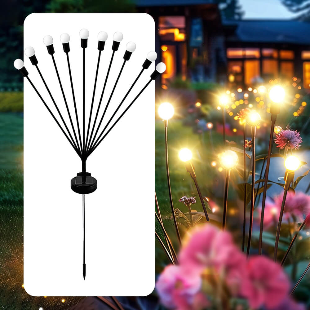 Solar Garden Lights Firefly Swaying Light Outdoor Decor 2 Pack