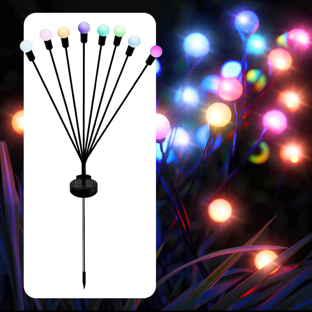 Solar Garden Lights Firefly Swaying Light Outdoor Decor 2 Pack