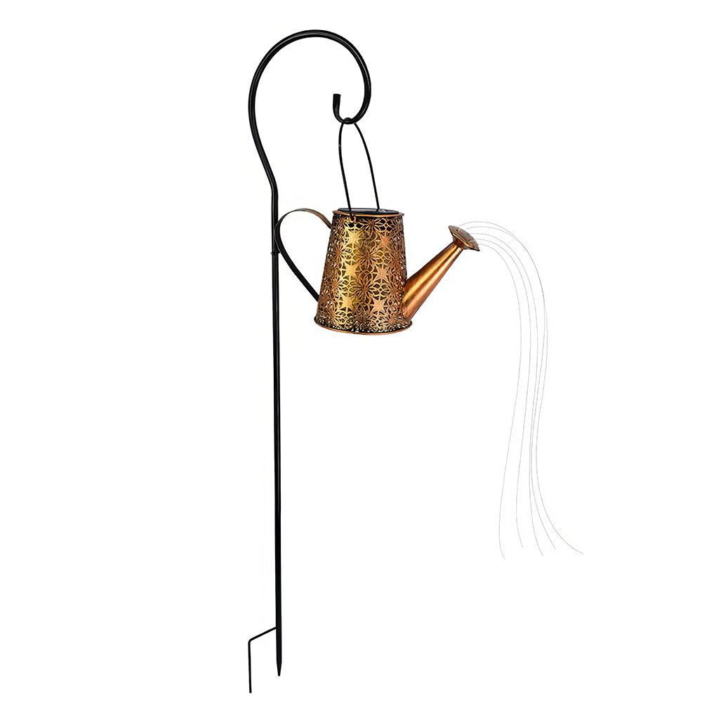 Solar Watering Can with Lights and Shepherd Hook Garden Decor