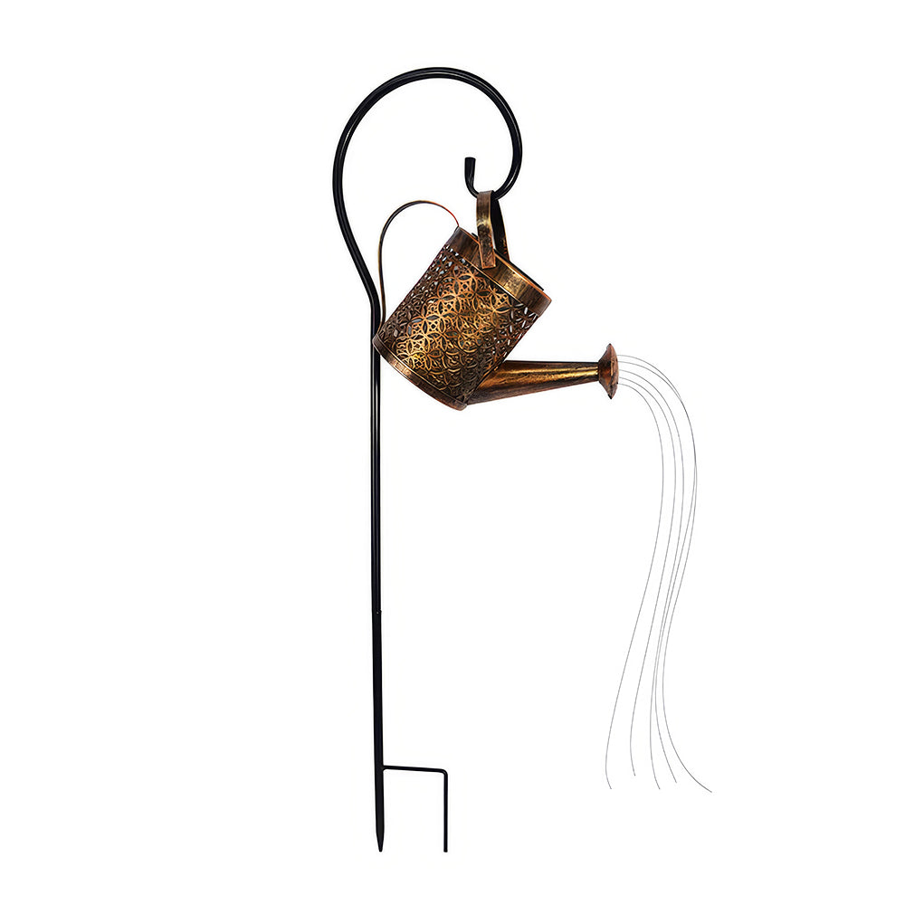 Solar Watering Can with Lights and Shepherd Hook Garden Decor