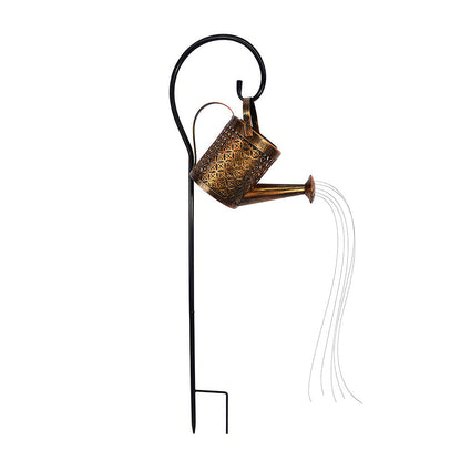 Solar Watering Can with Lights and Shepherd Hook Garden Decor