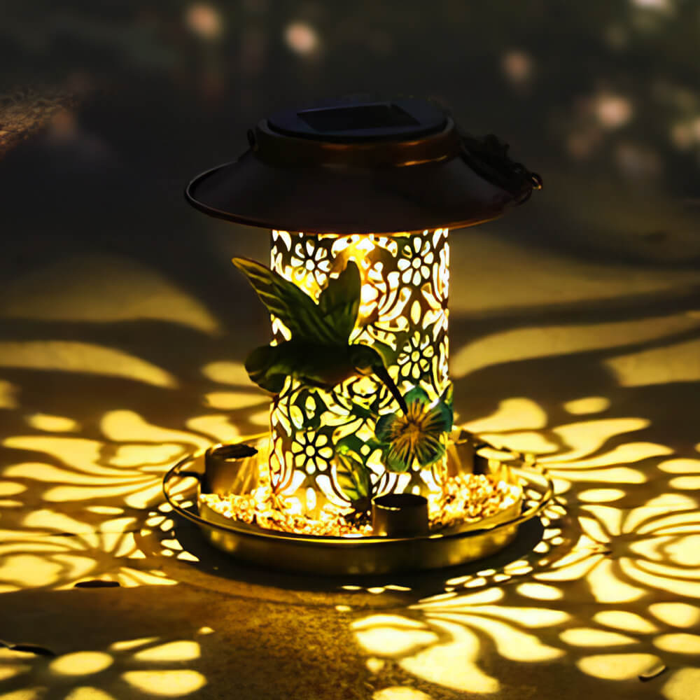 Hanging Bird Feeder Solar Bird Feeder Lantern Garden Decor