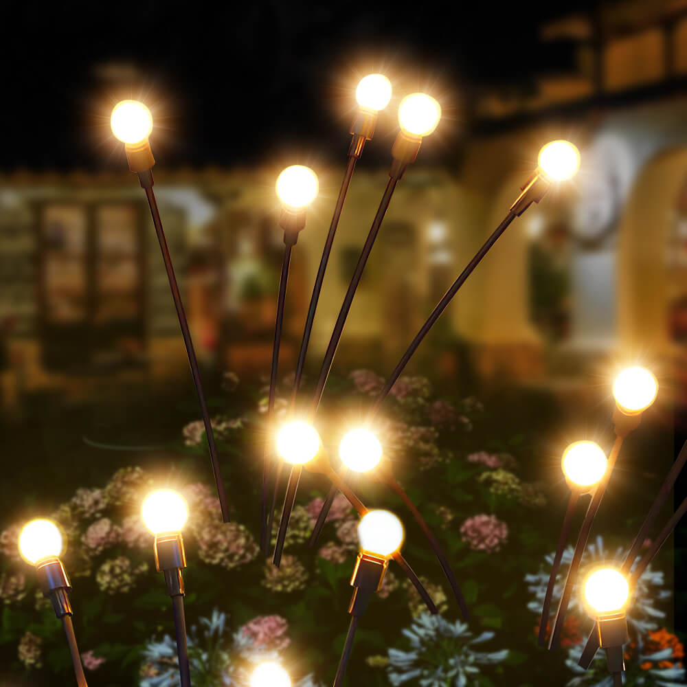 Solar Garden Lights Firefly Swaying Light Outdoor Decor 2 Pack