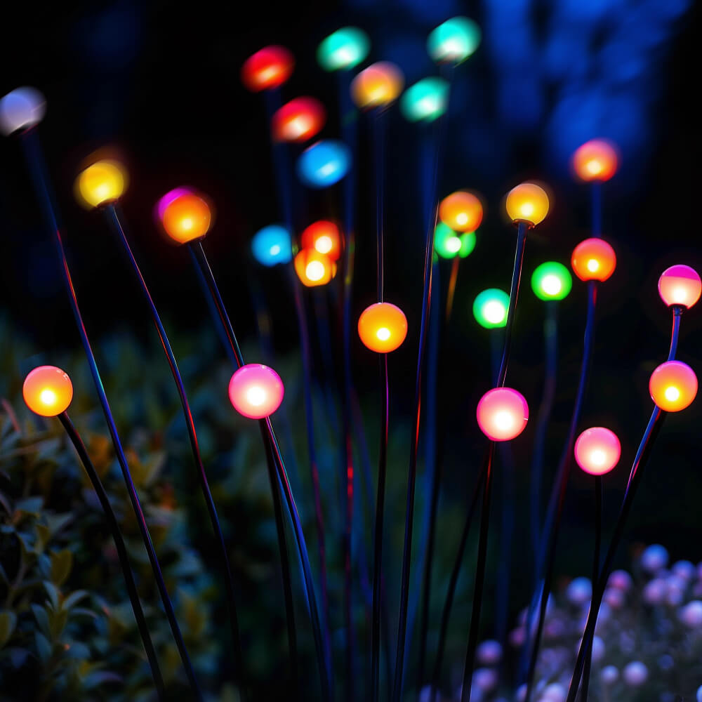 Solar Garden Lights Firefly Swaying Light Outdoor Decor 2 Pack